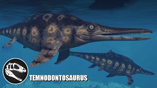 Temnodontosaurus Hunting Ichthyosaurus amp All Skins Showcase  JWE 2 Mods 4K 60FPS [upl. by Eikciv]