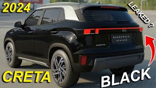 2024 CRETA IN BLACK COLOR LEAKED  CRETA FACELIFT 2024  NEW 2024 CRETA BLACK TOP MODEL  NEW CRETA [upl. by Ikey]