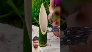 NEW invention WIND proof FLAME🎋🔥 Survival Skills survival bushcraft outdoors camping [upl. by Merkley]