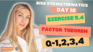 FactorizationFactor TheoremBISE9thMathematicsChapter 5 Exercise 54Q1234 [upl. by Dwayne]