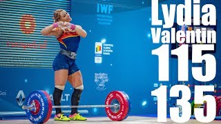 Lydia Valentin 75kg Spain 115kg Snatch 135kg Clean and Jerk  2018 European Champion [upl. by Radloff]