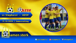 vv Staphorst  AZSV  19102024  Samenvatting [upl. by Yecaw]