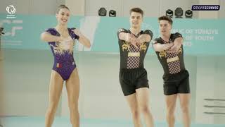 David Gavrilovici Leonard Manta amp Claudia Ristea ROU  2023 Aerobics European silver Trios [upl. by Jenilee774]