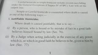 Homicide justifiable amp excusable [upl. by Daryn]