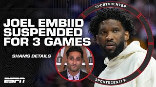 Joel Embiid suspended for 3 games after shoving media member  SportsCenter [upl. by Namreh]