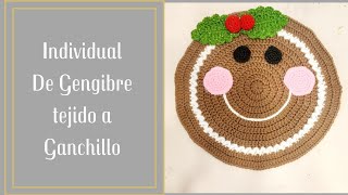 INDIVIDUAL DE GENGIBRE A CROCHET crochet ideastejer navidad tejido clasesdetejido amigurumi [upl. by Ardnaek]