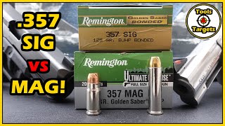 Saber ShowdownRemington Golden Saber 357 Sig vs Magnum SelfDefense AMMO Test [upl. by Patterman]