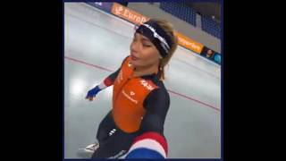 Jutta Leerdam Dutch Olympian And Jake Pauls GF Arrives In Japan For Speed Skating World Cup [upl. by Kcirdneked129]