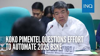 Koko Pimentel questions effort to automate 2025 BSKE [upl. by Carine]