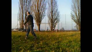 Calcio Patrizio tiro allincrocio dei pali con pallone boomerang che torna indietro [upl. by Ileek469]