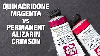 Quinacridone Magenta vs Permanent Alizarin Crimson [upl. by Bathilda916]