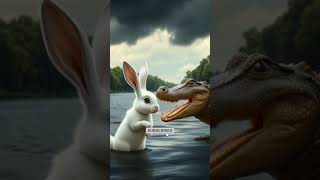 🐰🐊 Rabbit Rescues a Crocodile rabbit crocodile rescue ai shorts [upl. by Leunammi]