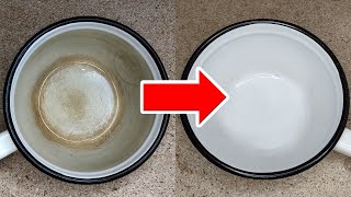 How to Clean an Enamel Pots and Pans with Just 1 Ingredient [upl. by Eceryt]