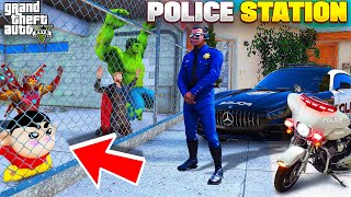 Franklin Became Police Arreste and Shin Chan amp Avengers in Police Station GTA 5 in Telugu [upl. by Isbella]