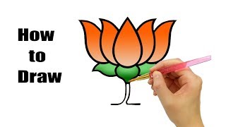 How to Draw BJP logo  BJP Political Party [upl. by Yeldahc]