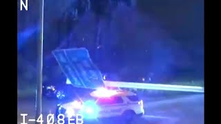 Driver dead after sign falls on car on I4 during Hurricane Helene [upl. by Ydderf312]