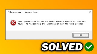 FIXED rpcrt4dll missing or not found error [upl. by Ynitsed]