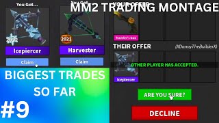 MM2 TRADING MONTAGE 9 GOT ICEPIERCER  HARVESTER [upl. by Blanding]