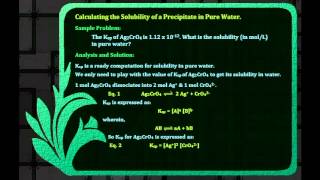 Analytical Chemistry Tutorial Solubility of Precipitate in Pure Water [upl. by Noryk]