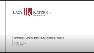 Bonadio Commercial Loan Trends in the Market amp Loan Documentation [upl. by Ganley]