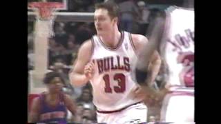 Luc Longley Fakes Out Ewing and Throws It Down 1996 [upl. by Kabob677]