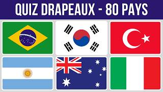 Quiz Drapeaux Niveau Facile  Devine Les 80 Pays Par Leur Drapeau [upl. by Roleat]