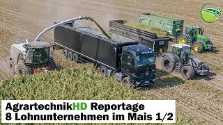 AgrartechnikHD Reportage  8 Lohnunternehmen im Einsatz mit ihren Feldhäckslern 12 [upl. by Areis]