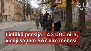 Lielākā pensija – 43 000 eiro vidēji saņem 567 eiro mēnesī [upl. by Arrek]