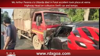 Mc Arthur Pereira ro Uttorda died in Fatal accident took place at verna Highway [upl. by Durwin]