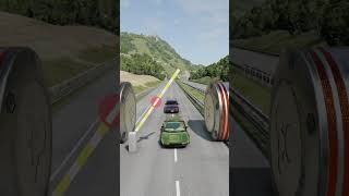 Speed Cars Vs Bollard Crash shorts beamngdrive [upl. by Neelram]