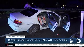 Chase from Poway to Escondido ends in crash 2 arrests [upl. by Alit]