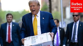 WATCH Former President Trump Brings Pizza To FDNY Firefighters In New York City [upl. by Anais866]