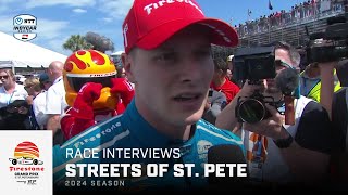 Race Interviews  2024 Firestone Grand Prix of St Petersburg  INDYCAR [upl. by Cima522]