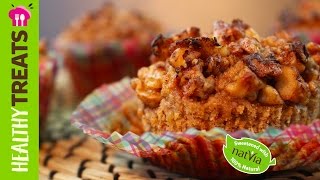 Banana Nut Muffins  Natvias Healthy Treats [upl. by Aehtna723]