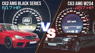 Mercedes Benz C63 AMG Black Series VS Mercedes Benz C63 AMG W204 [upl. by Calvin]