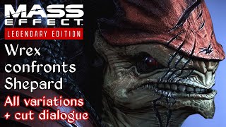 Mass Effect 3  Wrex confrontation on the Citadel  All variations  cut dialogue [upl. by Uhile]