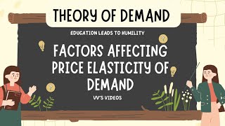 II Factors Affecting Price Elasticity of Demand II Economics II Class 11 II Lecture 51 [upl. by Nedgo]