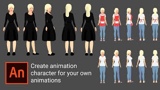 Animation Character turn arounds Design in Adobe animate cc [upl. by Atival]