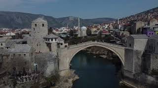 Relaxed view of Mostar by Drone  Bosnia and Herzegovina  Part 2 [upl. by Naimed]