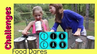 TIN CAN CHALLENGE  Food Dares  best friends [upl. by Llerrad]