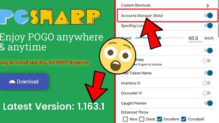 PGSharp New Beta Version 11631 Update  PGSharp New Account Manager Features  Pokemon Go Update [upl. by Charley]