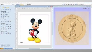 How to turn a 2D picture into a 3D model for a CNC Machine Basic 3D modeling on Vectric Aspire [upl. by Namso712]