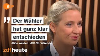 AfDChefin Weidel über mögliche Koalitionen quotMal sehen wie sich die CDU verhalten wirdquot [upl. by Liponis355]