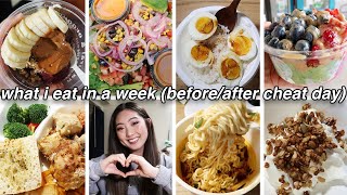 What I Eat in a Week RealisticIntuitive  What I Do BEFORE and AFTER CHEAT DAY  College Life [upl. by Nemzzaj]