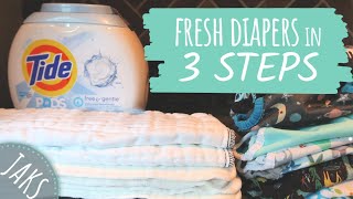 EASY Cloth Diaper Cleaning Routine  NO SMELLY DIAPERS  JAKS Journey CC [upl. by Llekcm]