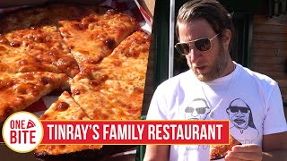 Barstool Pizza Review  Tinrays Family Restaurant Brockton MA presented by BODYARMOR [upl. by Immat]