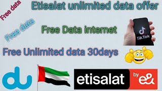 How to Unlimited data free 30days Etisalat sim internet full speed uae 🇦🇪 freedata unlimited [upl. by Aelyak]