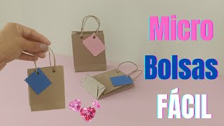 Como hacer micro bolsitas de papel Kraft para joyería súper fácil 3 [upl. by Oinimreh]