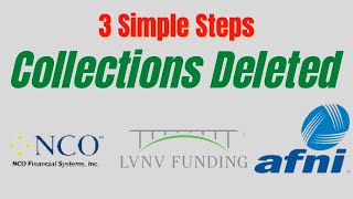 How To Remove NCO LVNV FUNDING AFNI Third Party Collections Fast shorts [upl. by Kerril]