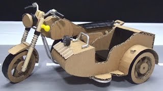 How to make 3 Wheel Motorcycle  Ural Motorcycle from Cardboard [upl. by Standford]